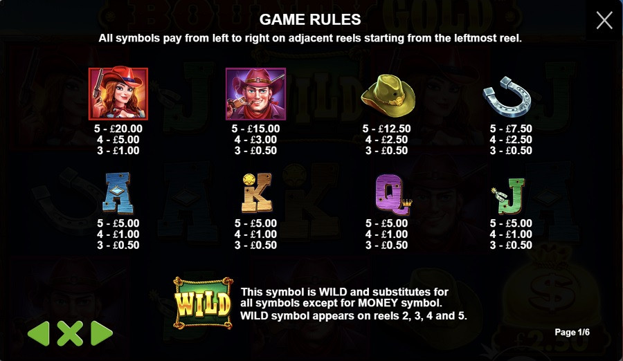 Bounty Gold Slot Featured Symbols - partycasino-spain