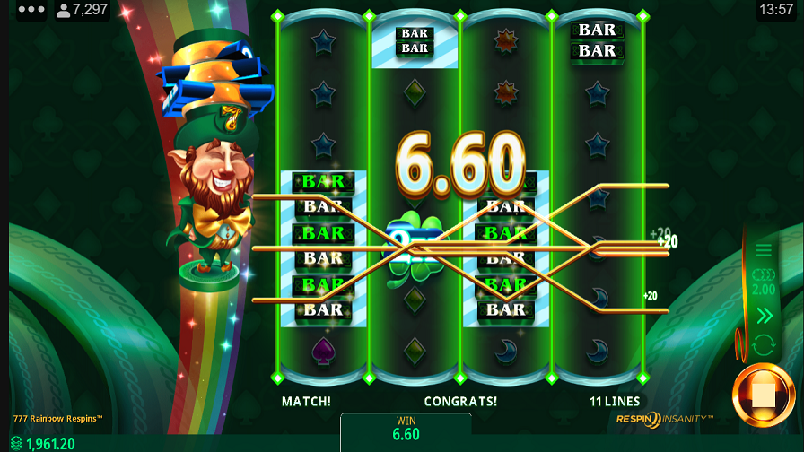 777 Rainbow Respins Bonus - partycasino-spain