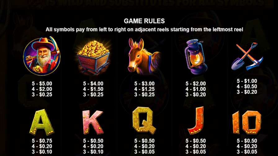 Gold Rush Feature Symbols - partycasino-spain