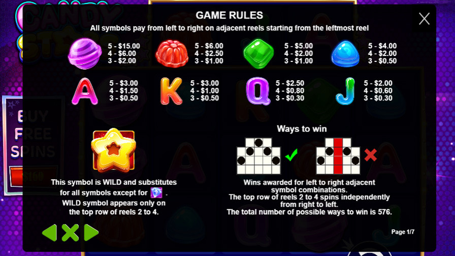 Candy Stars Symbols - partycasino-spain