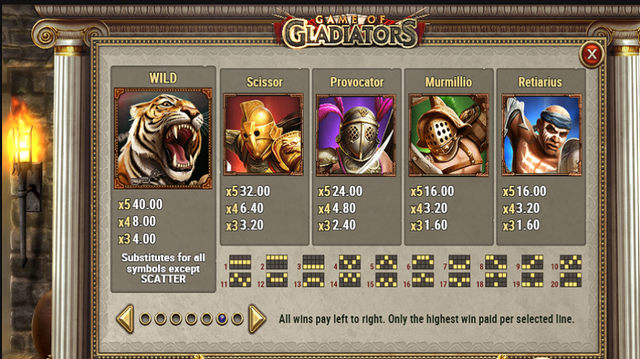Game Of Gladiators Feature Symbols - partycasino-spain