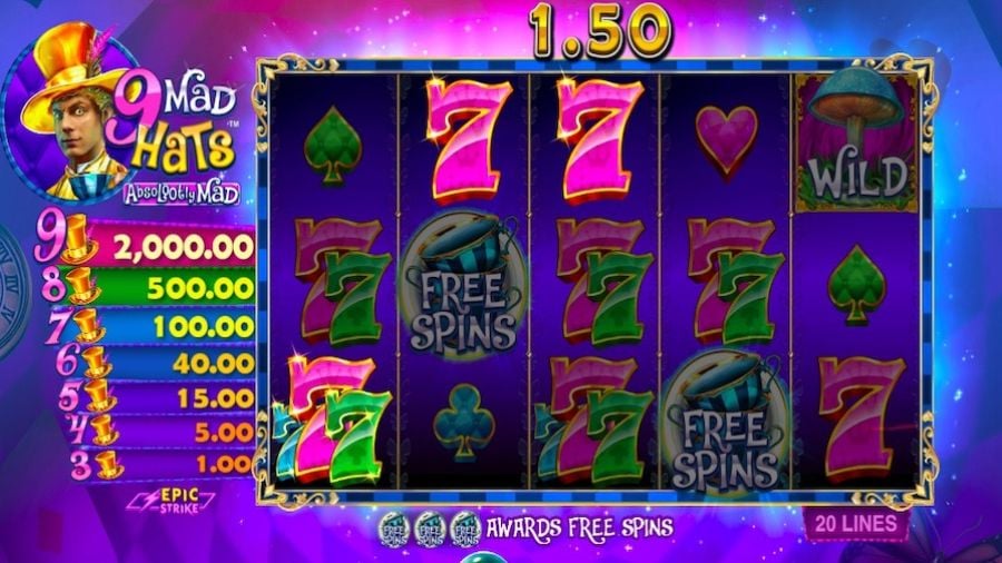 9 Mad Hats Absolootly Mad Bonus - partycasino-spain