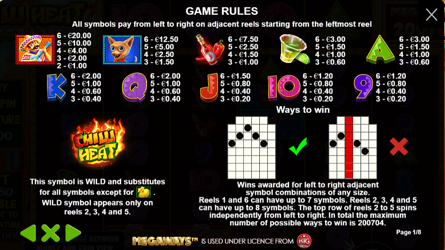 Chilli Heat Megaways Feature Symbols - partycasino-spain