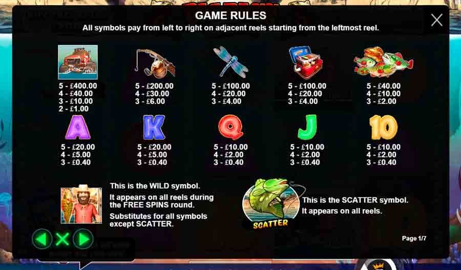 Big Bass Splash Slot Feature Symbols - partycasino-spain