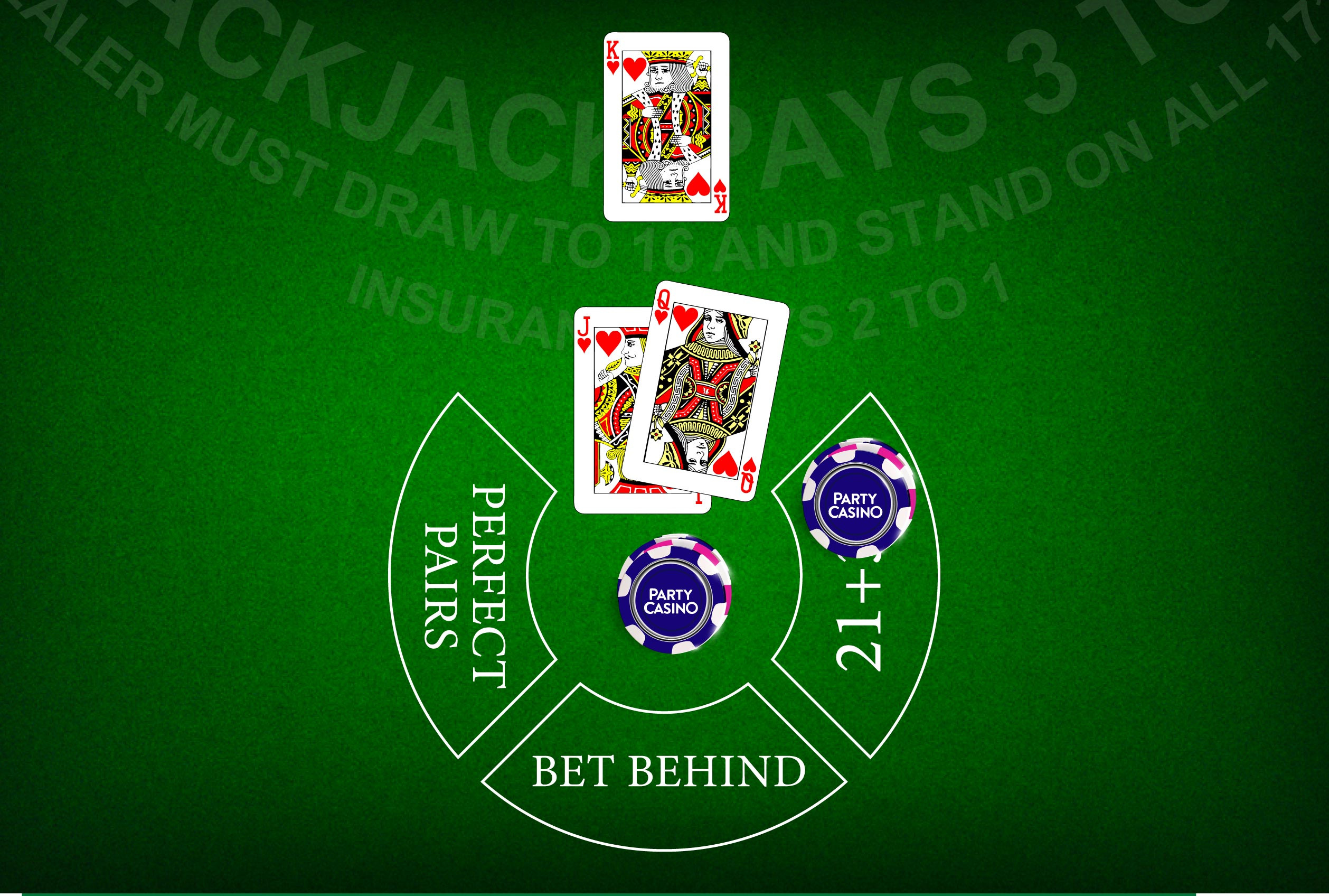 Blackjack Straight Flush Side Bet Close Up - partycasino-spain