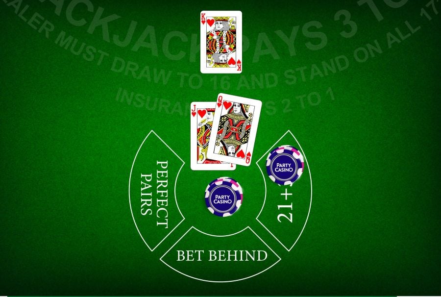 Blackjack Straight Flush Side Bet Close Up - partycasino-spain