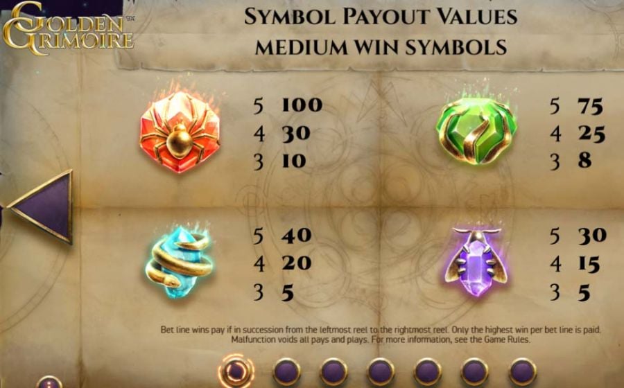 Golden Grimoire Featured Symbols - partycasino-spain