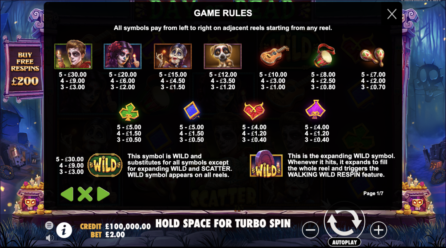 Day Of Dead Featured Symbols  - partycasino-spain