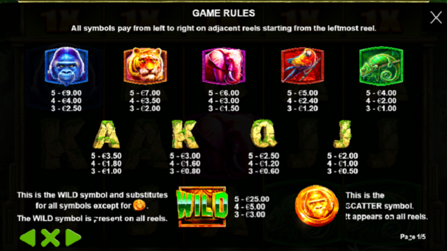 Jungle Gorilla Feature Symbols - partycasino-spain