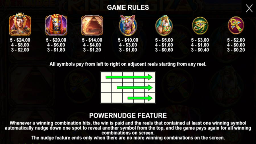 Rise Of Giza Powernudge Feature Symblos - partycasino-spain