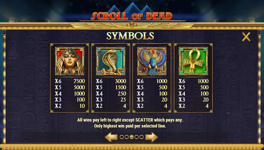 Scroll Of Dead Feature Symbols - partycasino-spain
