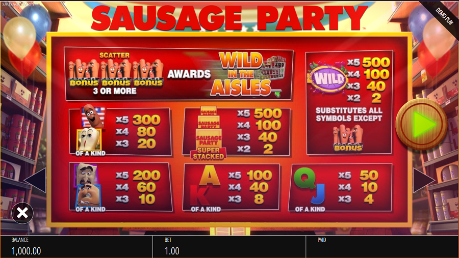Sausage Party Feature Symbols - partycasino-spain