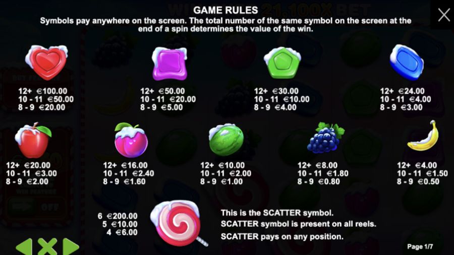 Sweet Bonanza Xmas Slot Symbols - partycasino-spain