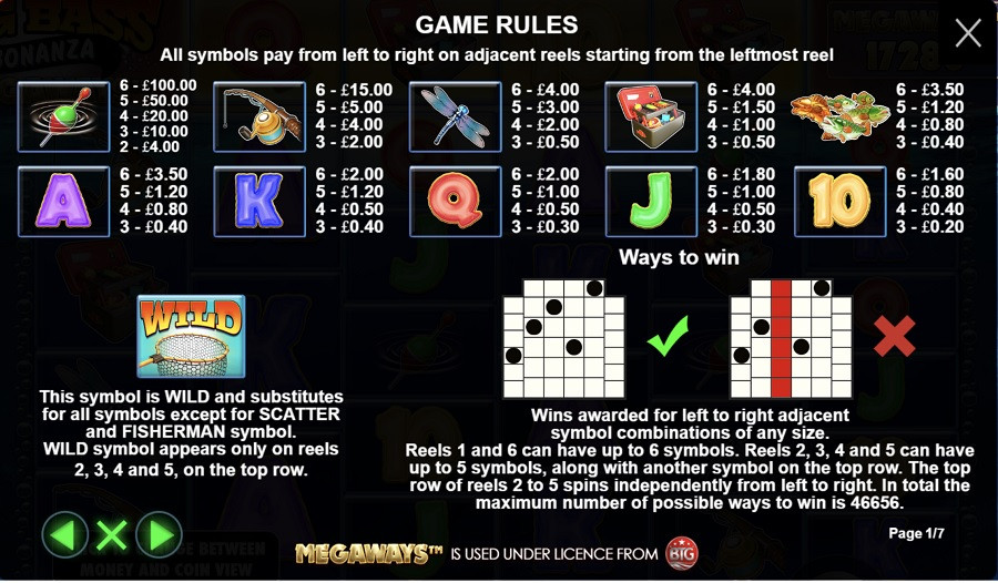 Big Bass Bonanza Megaways Featured Symbols - partycasino-spain