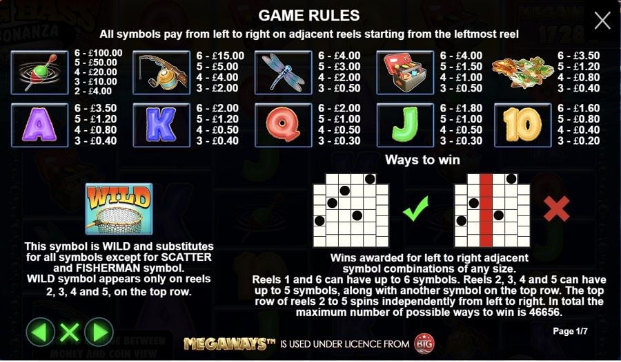 Big Bass Bonanza Megaways Featured Symbols - partycasino-spain