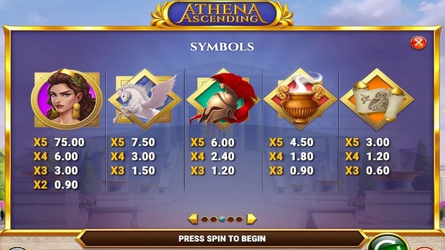 Athena Ascending Featured Symbols - partycasino-spain